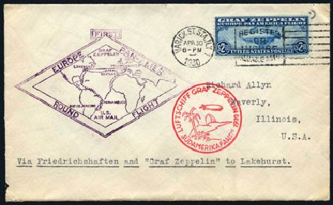Cost of US Stamps Scott Cat. # C15: 1930 US$2.60 Air Graf Zeppelin. Harmer-Schau Auction Galleries, Feb 2010, Sale 84, Lot 1773