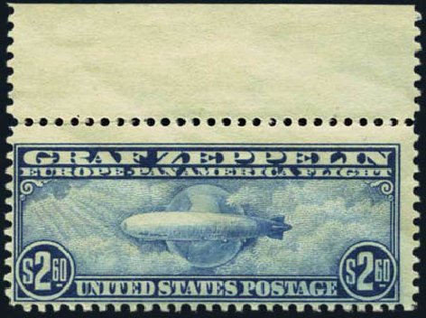 Values of US Stamp Scott #C15 - 1930 US$2.60 Air Graf Zeppelin. Harmer-Schau Auction Galleries, Aug 2012, Sale 94, Lot 1733