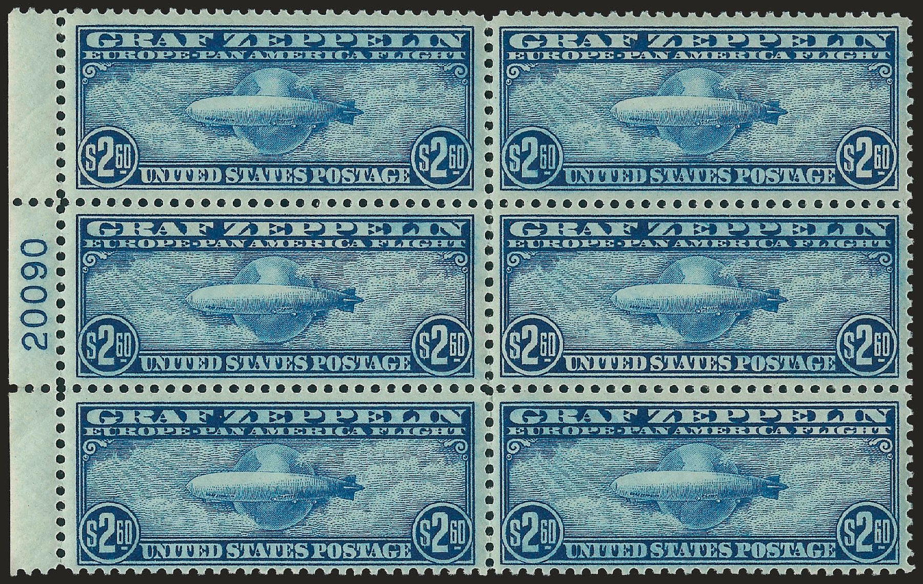 Values of US Stamp Scott Cat. C15 - US$2.60 1930 Air Graf Zeppelin. Robert Siegel Auction Galleries, Apr 2009, Sale 971, Lot 1953