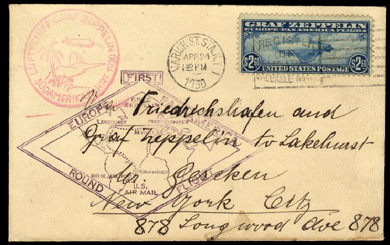 Costs of US Stamp Scott #C15 - 1930 US$2.60 Air Graf Zeppelin. Cherrystone Auctions, Apr 2010, Sale 201004, Lot 306