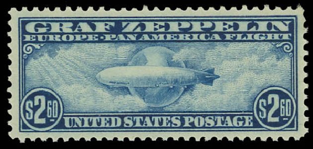 US Stamp Prices Scott Catalogue C15 - US$2.60 1930 Air Graf Zeppelin. Daniel Kelleher Auctions, Oct 2011, Sale 626, Lot 566