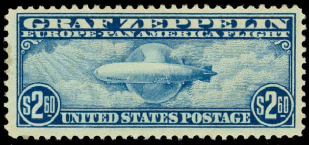 Costs of US Stamp Scott C15 - 1930 US$2.60 Air Graf Zeppelin. Daniel Kelleher Auctions, Apr 2013, Sale 636, Lot 556