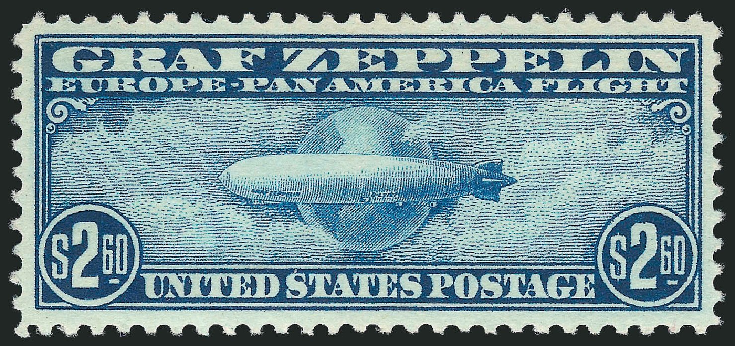 US Stamp Values Scott #C15 - 1930 US$2.60 Air Graf Zeppelin. Robert Siegel Auction Galleries, Jul 2013, Sale 1050, Lot 726