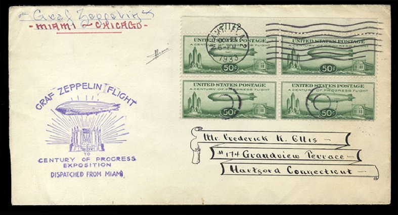 Values of US Stamp Scott Catalog # C18: 50c 1933 Air Graf Zeppelin. Cherrystone Auctions, Jun 2009, Sale 200906, Lot 237