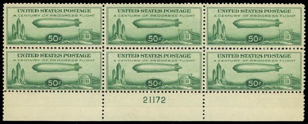 Value of US Stamp Scott Catalog C18: 1933 50c Air Graf Zeppelin. Daniel Kelleher Auctions, Jul 2011, Sale 625, Lot 1137