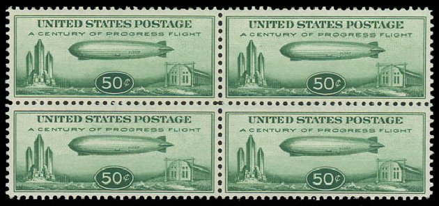 Price of US Stamp Scott Catalogue # C18 - 1933 50c Air Graf Zeppelin. Daniel Kelleher Auctions, Jan 2012, Sale 628, Lot 687