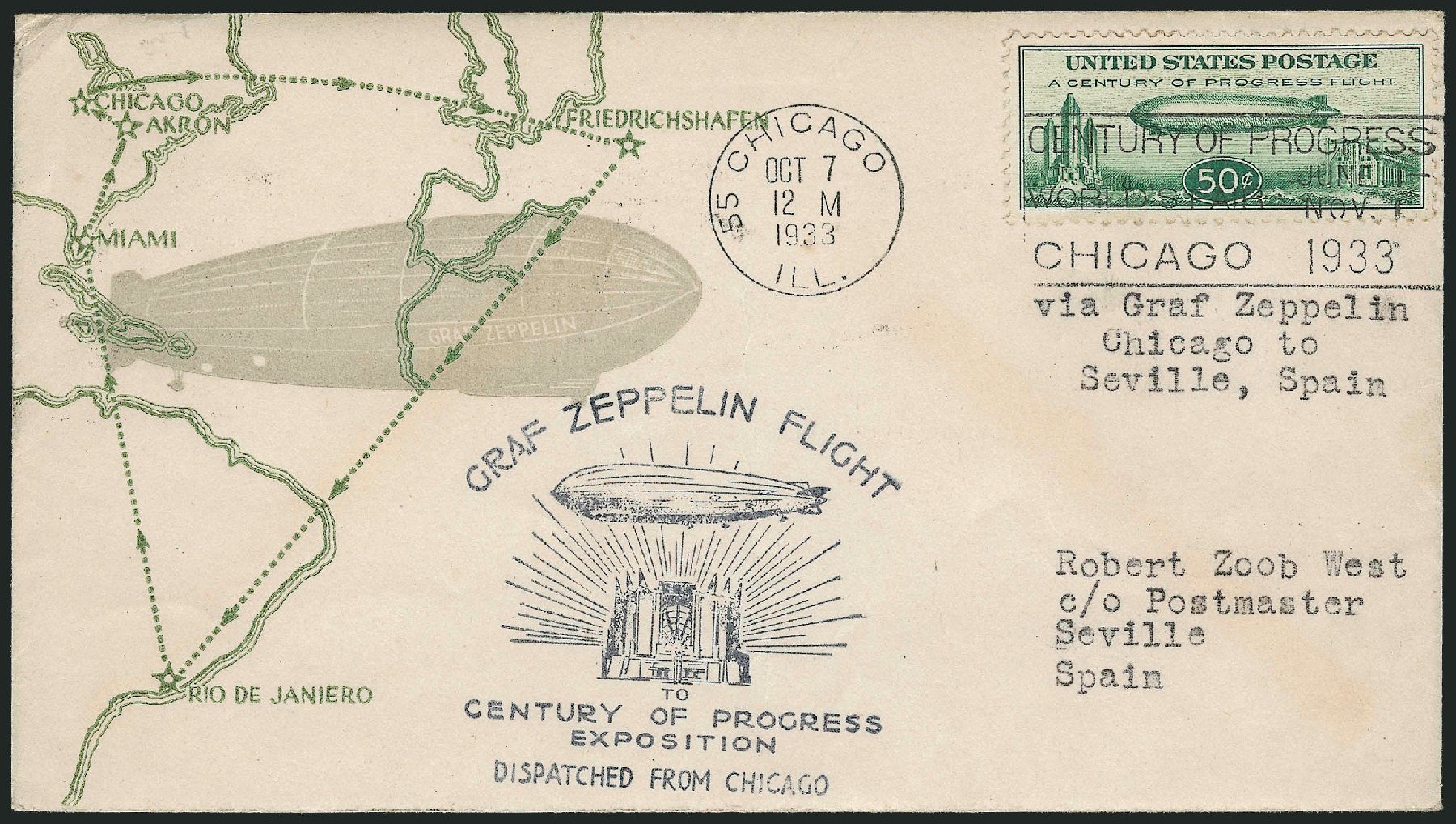 Values of US Stamp Scott # C18 - 1933 50c Air Graf Zeppelin. Robert Siegel Auction Galleries, Dec 2010, Sale 1003, Lot 5107