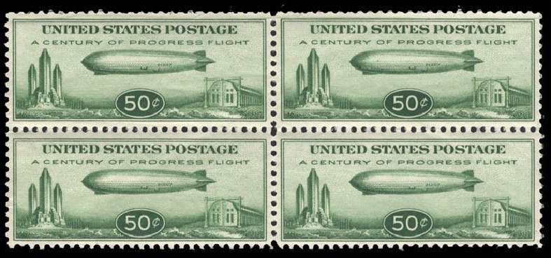 US Stamp Price Scott Cat. #C18 - 50c 1933 Air Graf Zeppelin. Cherrystone Auctions, Mar 2008, Sale 200803, Lot 348