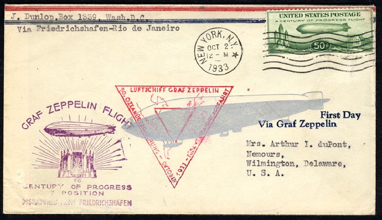 US Stamp Value Scott Catalogue # C18 - 1933 50c Air Graf Zeppelin. Cherrystone Auctions, Jun 2009, Sale 200906, Lot 388