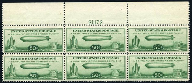 Prices of US Stamp Scott C18 - 1933 50c Air Graf Zeppelin. Harmer-Schau Auction Galleries, May 2014, Sale 101, Lot 198