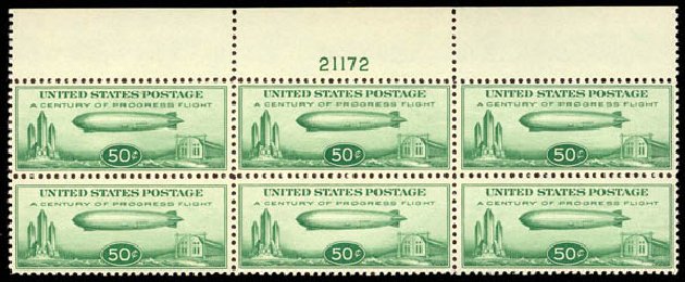 Values of US Stamp Scott Cat. C18 - 50c 1933 Air Graf Zeppelin. Daniel Kelleher Auctions, Apr 2013, Sale 636, Lot 558