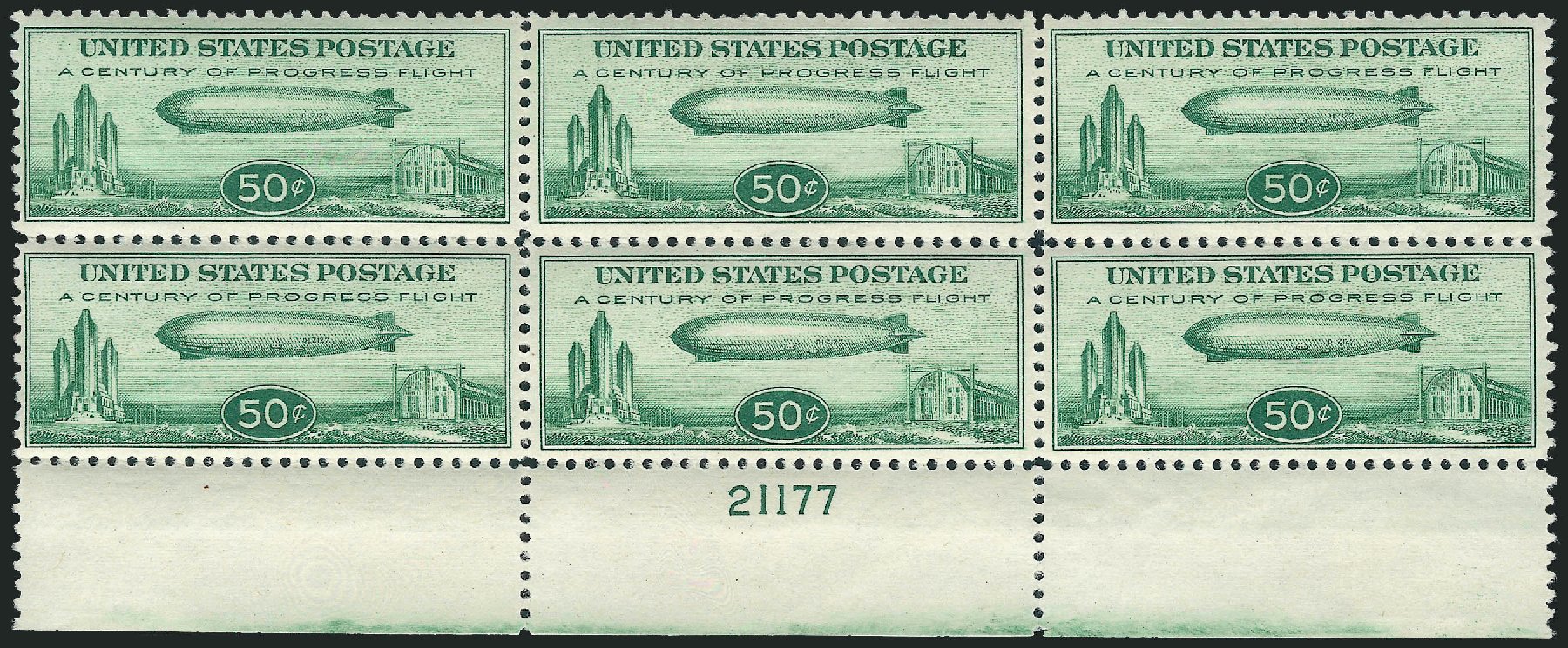 Value of US Stamp Scott Catalogue #C18 - 50c 1933 Air Graf Zeppelin. Robert Siegel Auction Galleries, Apr 2009, Sale 971, Lot 1978