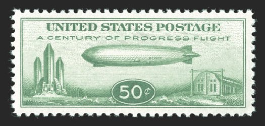 US Stamp Price Scott #C18 - 50c 1933 Air Graf Zeppelin. Spink Shreves Galleries, Jul 2012, Sale 140, Lot 350