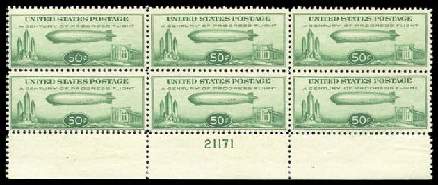 Values of US Stamp Scott Cat. C18: 1933 50c Air Graf Zeppelin. Matthew Bennett International, Sep 2010, Sale 333, Lot 3921