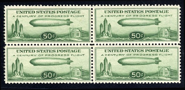 US Stamps Values Scott Catalogue # C18: 1933 50c Air Graf Zeppelin. Cherrystone Auctions, Apr 2012, Sale 201204, Lot 161