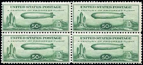 Cost of US Stamps Scott Catalogue #C18 - 50c 1933 Air Graf Zeppelin. Harmer-Schau Auction Galleries, Oct 2009, Sale 83, Lot 484