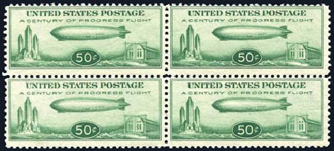 Price of US Stamps Scott C18: 50c 1933 Air Graf Zeppelin. Harmer-Schau Auction Galleries, Oct 2010, Sale 87, Lot 374