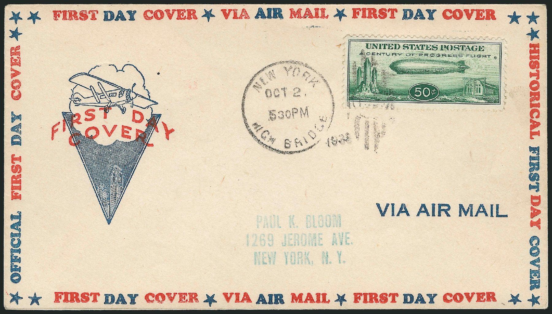 Cost of US Stamp Scott Catalog #C18: 1933 50c Air Graf Zeppelin. Robert Siegel Auction Galleries, Dec 2010, Sale 1003, Lot 5104