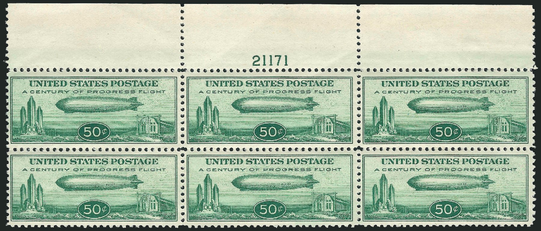 Values of US Stamp Scott C18 - 1933 50c Air Graf Zeppelin. Robert Siegel Auction Galleries, Apr 2009, Sale 971, Lot 1974