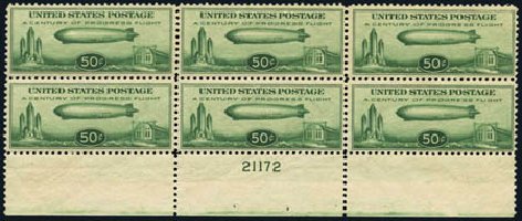 US Stamps Prices Scott Catalog C18: 1933 50c Air Graf Zeppelin. Harmer-Schau Auction Galleries, Aug 2012, Sale 94, Lot 1735