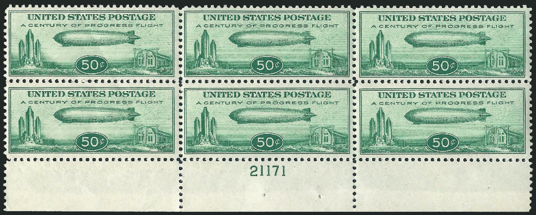 Values of US Stamp Scott Catalog #C18 - 1933 50c Air Graf Zeppelin. Robert Siegel Auction Galleries, Apr 2009, Sale 971, Lot 1975