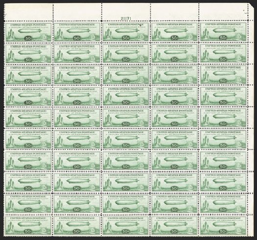 US Stamps Price Scott Cat. C18 - 1933 50c Air Graf Zeppelin. Spink Shreves Galleries, Nov 2012, Sale 141, Lot 205