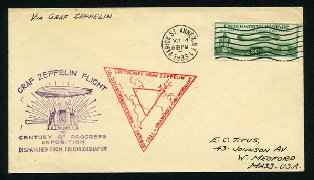 Value of US Stamp Scott #C18 - 1933 50c Air Graf Zeppelin. Harmer-Schau Auction Galleries, Aug 2014, Sale 102, Lot 2172