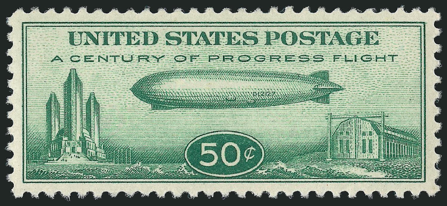 US Stamp Values Scott Catalogue #C18: 1933 50c Air Graf Zeppelin. Robert Siegel Auction Galleries, Mar 2012, Sale 1019, Lot 932