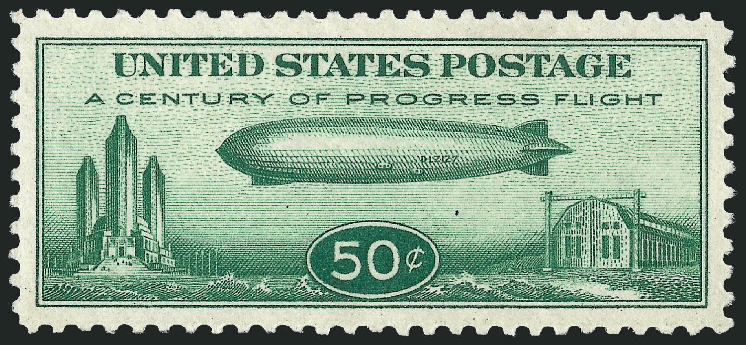 US Stamp Prices Scott Catalog # C18: 1933 50c Air Graf Zeppelin. Robert Siegel Auction Galleries, Sep 2008, Sale 962, Lot 2972