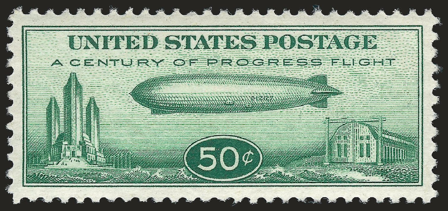 Value of US Stamp Scott # C18 - 50c 1933 Air Graf Zeppelin. Robert Siegel Auction Galleries, Jun 2010, Sale 992, Lot 2592
