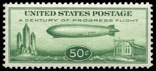 Values of US Stamps Scott Cat. # C18: 50c 1933 Air Graf Zeppelin. Matthew Bennett International, Feb 2012, Sale 340, Lot 563