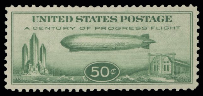 Prices of US Stamps Scott # C18 - 1933 50c Air Graf Zeppelin. H.R. Harmer, May 2014, Sale 3005, Lot 1403