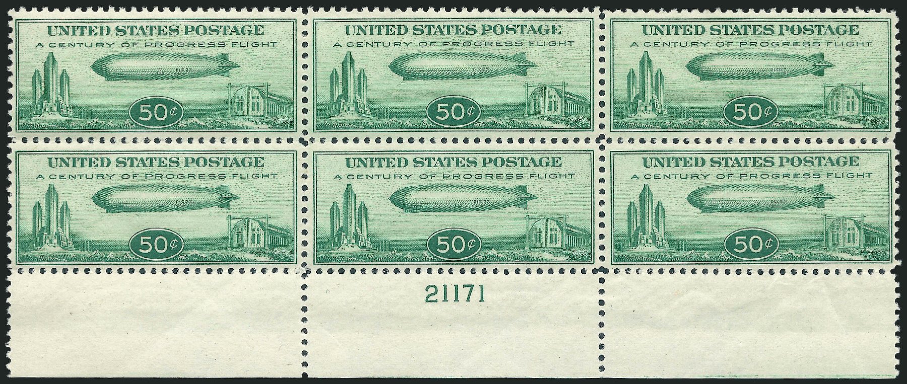 Costs of US Stamps Scott Cat. C18 - 1933 50c Air Graf Zeppelin. Robert Siegel Auction Galleries, Nov 2013, Sale 1061, Lot 4083