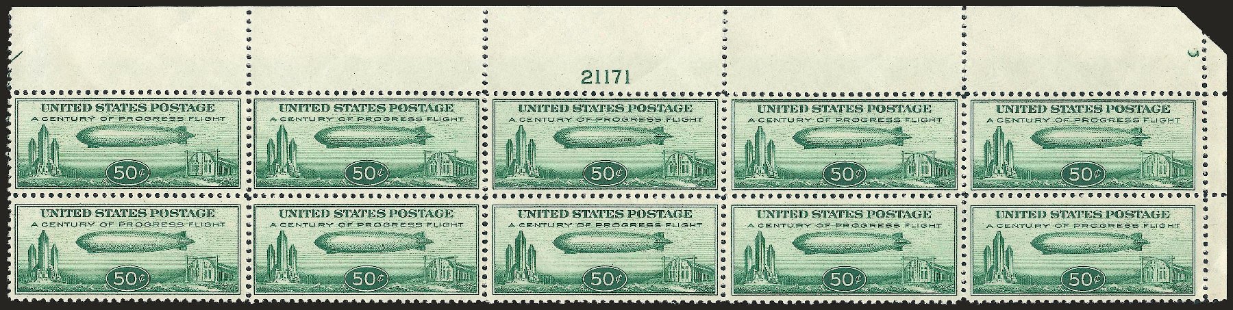 Values of US Stamps Scott Cat. # C18 - 50c 1933 Air Graf Zeppelin. Robert Siegel Auction Galleries, Sep 2009, Sale 976, Lot 2253