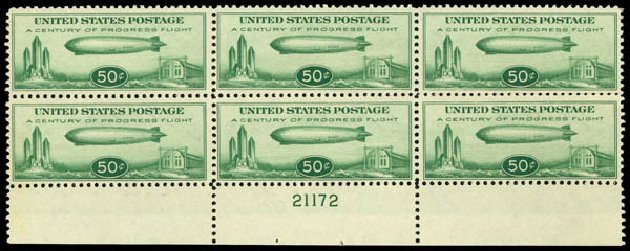 Value of US Stamps Scott Catalogue #C18: 50c 1933 Air Graf Zeppelin. Daniel Kelleher Auctions, Sep 2014, Sale 655, Lot 836