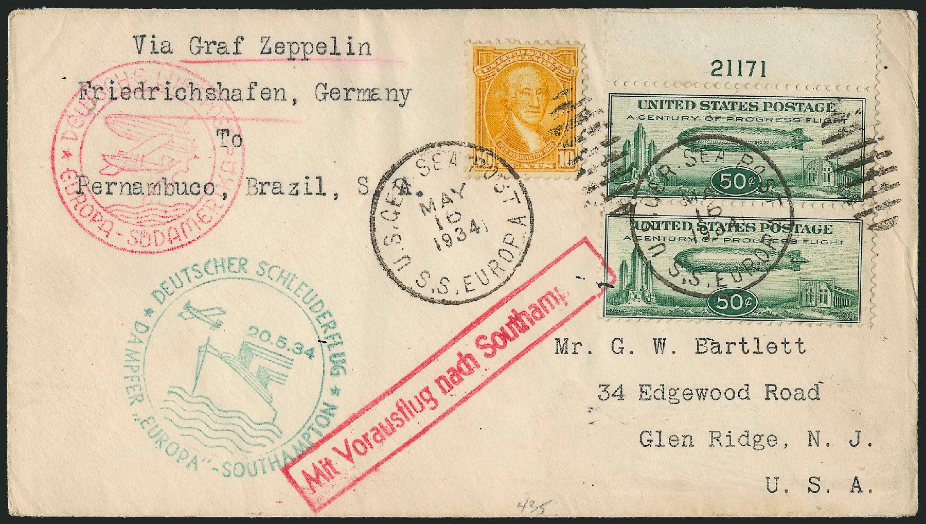 US Stamps Value Scott Catalog #C18: 1933 50c Air Graf Zeppelin. Robert Siegel Auction Galleries, Dec 2010, Sale 1003, Lot 5106