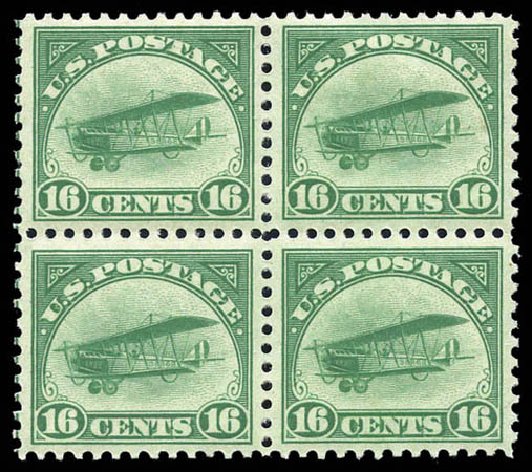 Cost of US Stamp Scott C2: 16c 1918 Air Curtiss Jenny. Matthew Bennett International, Mar 2011, Sale 337, Lot 3067