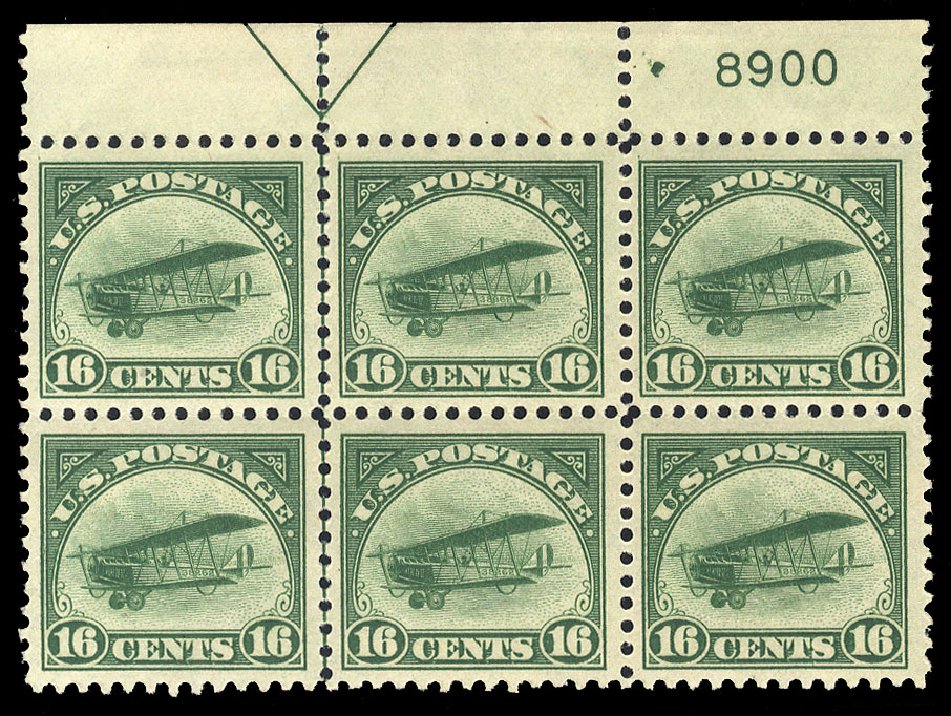 Costs of US Stamps Scott Cat. # C2 - 1918 16c Air Curtiss Jenny. Cherrystone Auctions, Jan 2010, Sale 201001, Lot 187