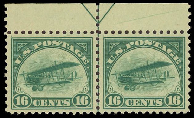 US Stamp Prices Scott Catalog #C2 - 16c 1918 Air Curtiss Jenny. Daniel Kelleher Auctions, Jun 2012, Sale 630, Lot 1957