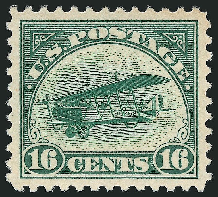 US Stamp Price Scott #C2 - 16c 1918 Air Curtiss Jenny. Robert Siegel Auction Galleries, Mar 2014, Sale 1067, Lot 1637