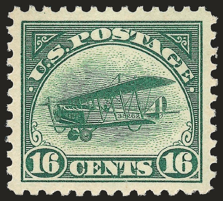 US Stamps Price Scott # C2: 1918 16c Air Curtiss Jenny. Robert Siegel Auction Galleries, Sep 2009, Sale 968B, Lot 757