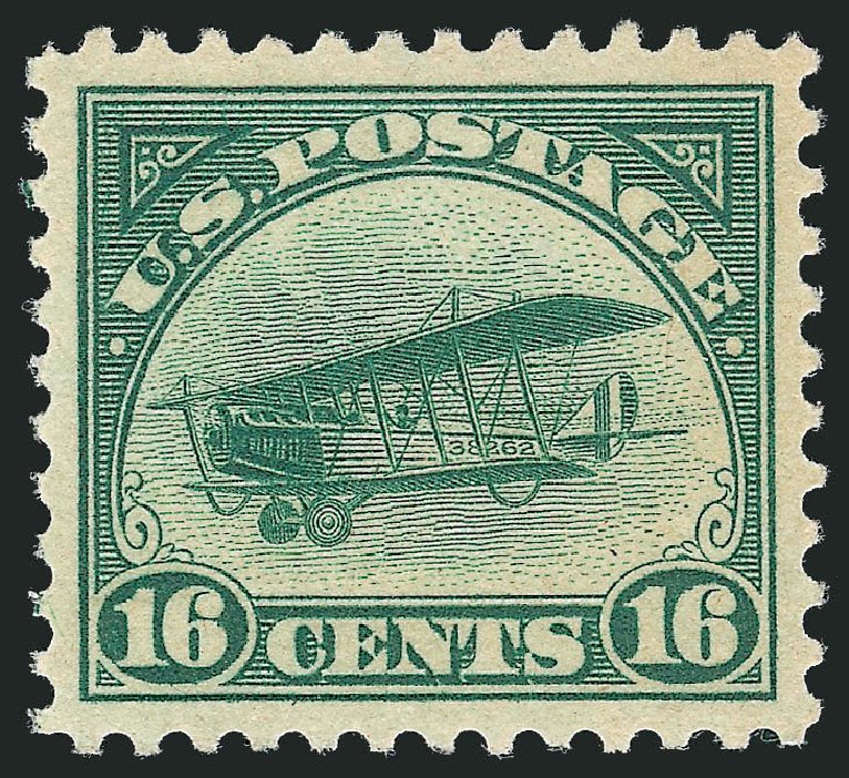 US Stamps Value Scott Catalog C2 - 1918 16c Air Curtiss Jenny. Robert Siegel Auction Galleries, Oct 2010, Sale 997, Lot 6137