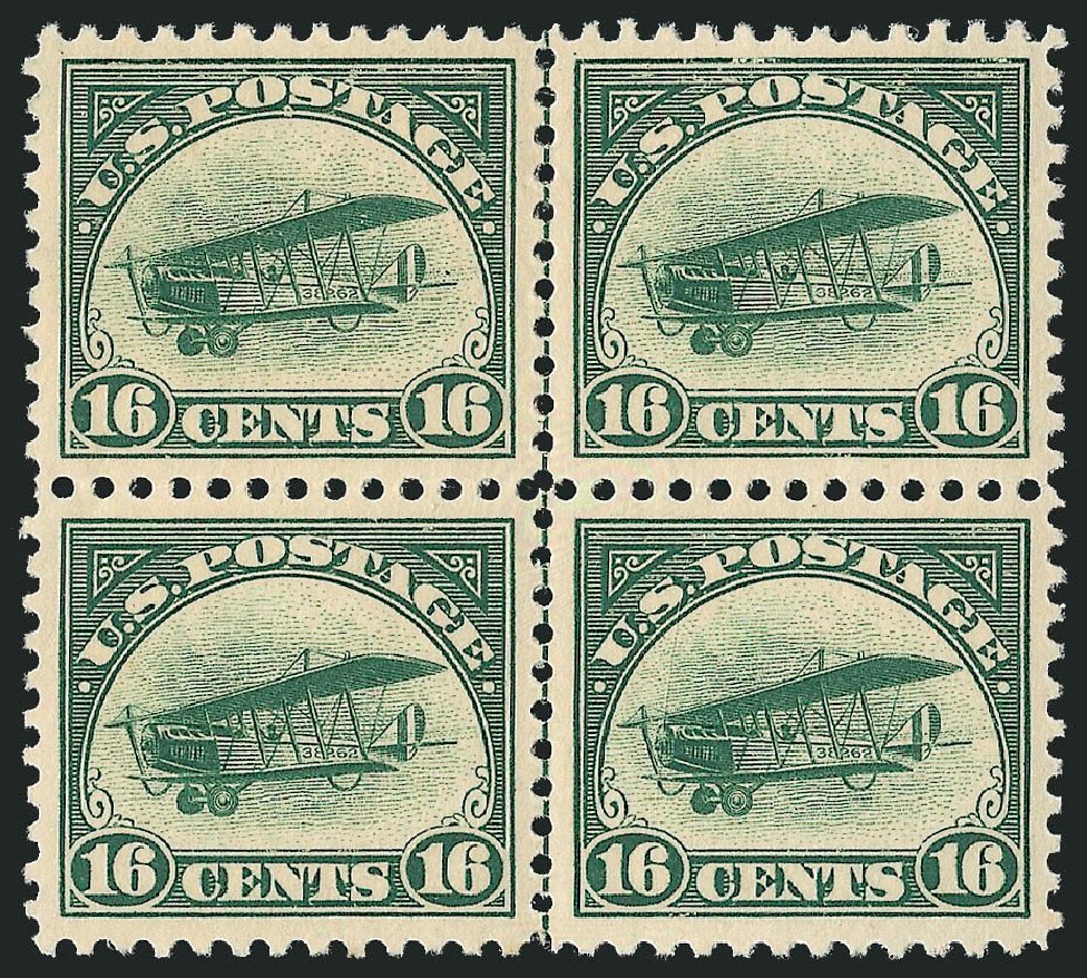 Value of US Stamps Scott Catalog # C2: 1918 16c Air Curtiss Jenny. Robert Siegel Auction Galleries, Oct 2010, Sale 997, Lot 6138
