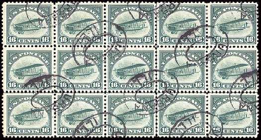 Cost of US Stamps Scott # C2 - 1918 16c Air Curtiss Jenny. Spink Shreves Galleries, Jan 2014, Sale 146, Lot 488