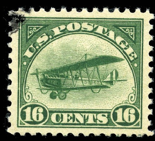 US Stamp Values Scott Cat. # C2: 16c 1918 Air Curtiss Jenny. Matthew Bennett International, Sep 2011, Sale 338, Lot 1990
