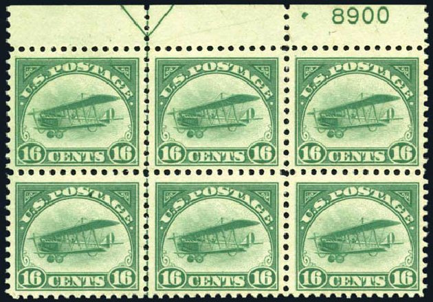 Price of US Stamps Scott Catalogue #C2: 16c 1918 Air Curtiss Jenny. Harmer-Schau Auction Galleries, May 2014, Sale 101, Lot 190