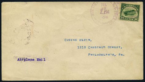 US Stamp Value Scott Catalogue C2 - 1918 16c Air Curtiss Jenny. Harmer-Schau Auction Galleries, May 2012, Sale 93, Lot 430