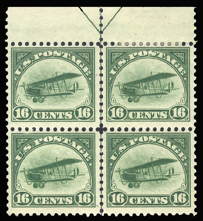 US Stamps Values Scott C2 - 16c 1918 Air Curtiss Jenny. Cherrystone Auctions, Jan 2009, Sale 200901, Lot 251