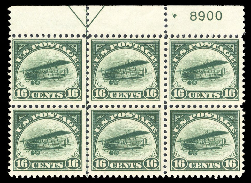 Prices of US Stamps Scott Catalog #C2 - 16c 1918 Air Curtiss Jenny. Cherrystone Auctions, Sep 2014, Sale 201409, Lot 61
