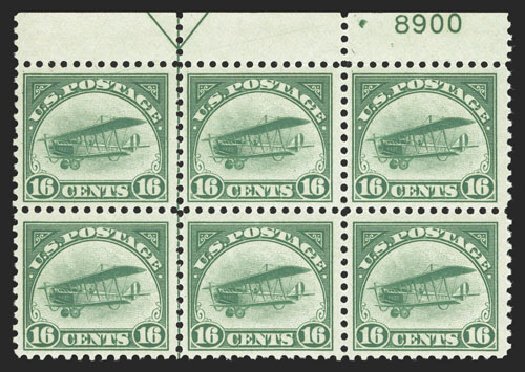 US Stamp Prices Scott #C2 - 16c 1918 Air Curtiss Jenny. Spink Shreves Galleries, Mar 2013, Sale 142, Lot 411